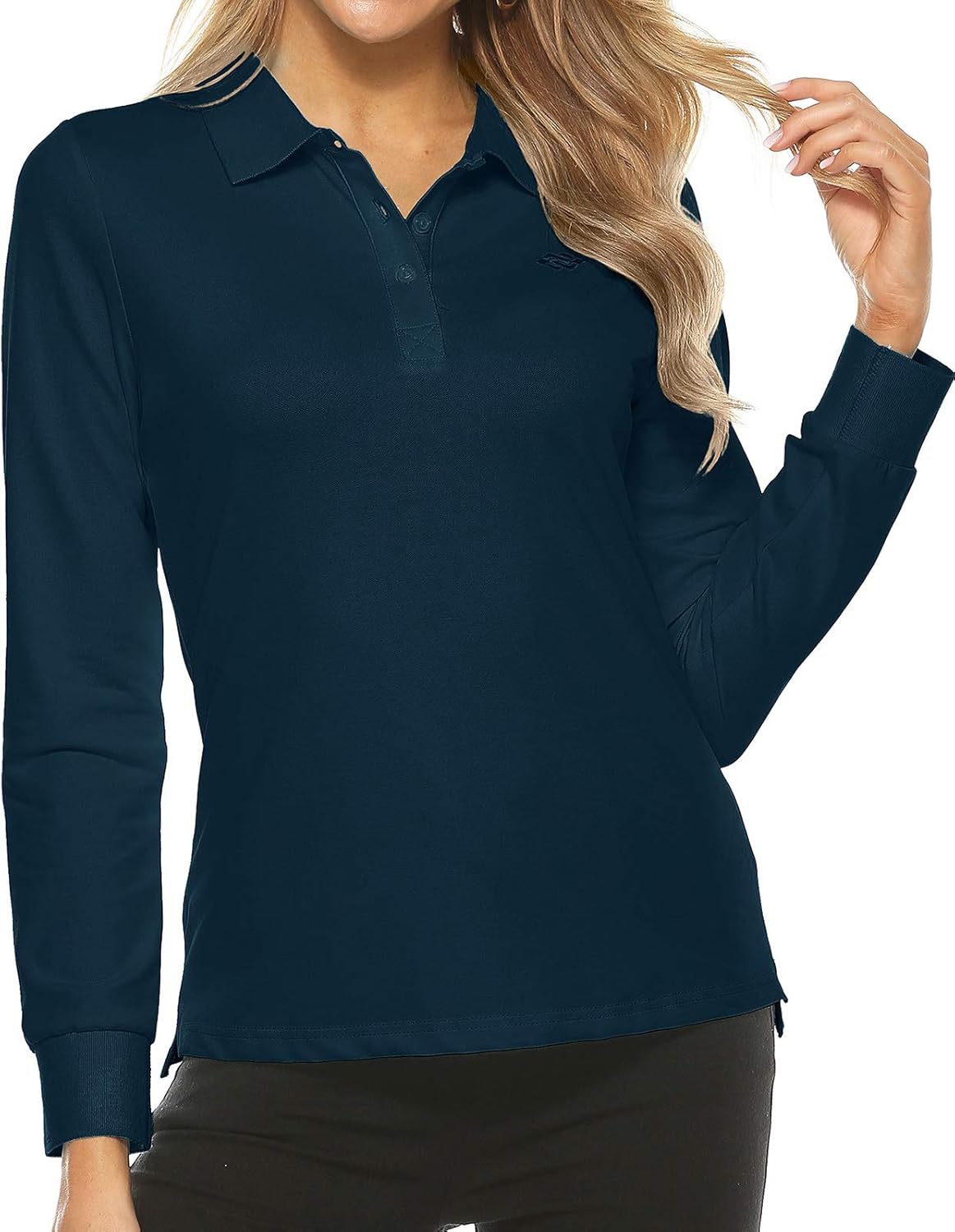 Women's Golf Polo Shirts Sports Athletic Shirts Tennis Tops Fitness Workout T-Shirt with Buttons: Clothing