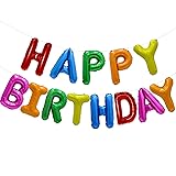 Rainbow Happy Birthday Balloon Banner, 16 Inch Foil