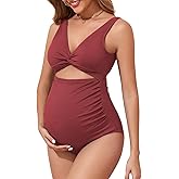 Century Star Maternity Swimsuit One Piece for Women Pregnancy Bathing Suit High Waist Maternity Swimwear