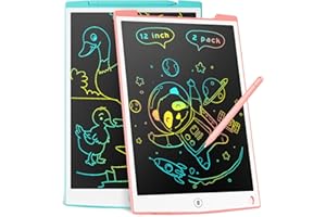 Genialba 2 Pack LCD Writing Tablet 12-Inch Colorful Doodle Board, Toddler Learning Educational Toys Gift for 3-8 Years Old Kids Girls and Boys, Electronic Drawing Pad for Kids[2 Individually Packaged]