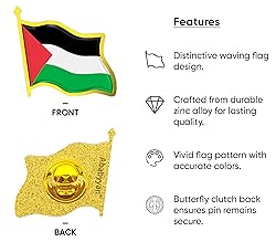 Palestine Flag Lapel Pin - Enamel Metal National