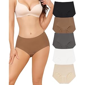 LEVAO Camel Proof Underwear for Women Seamless Panties 5 Pack S-XXL | No show underwear with camel concealer toe, no panty li