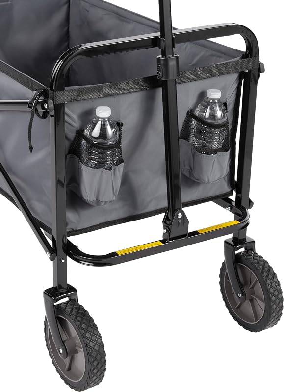 Collezione Utensili da Giardino - Carrello da giardino, pieghevole, per esterni, con borsa di custodia, 70.1 x 103.89 x 50.8 cm, grigio