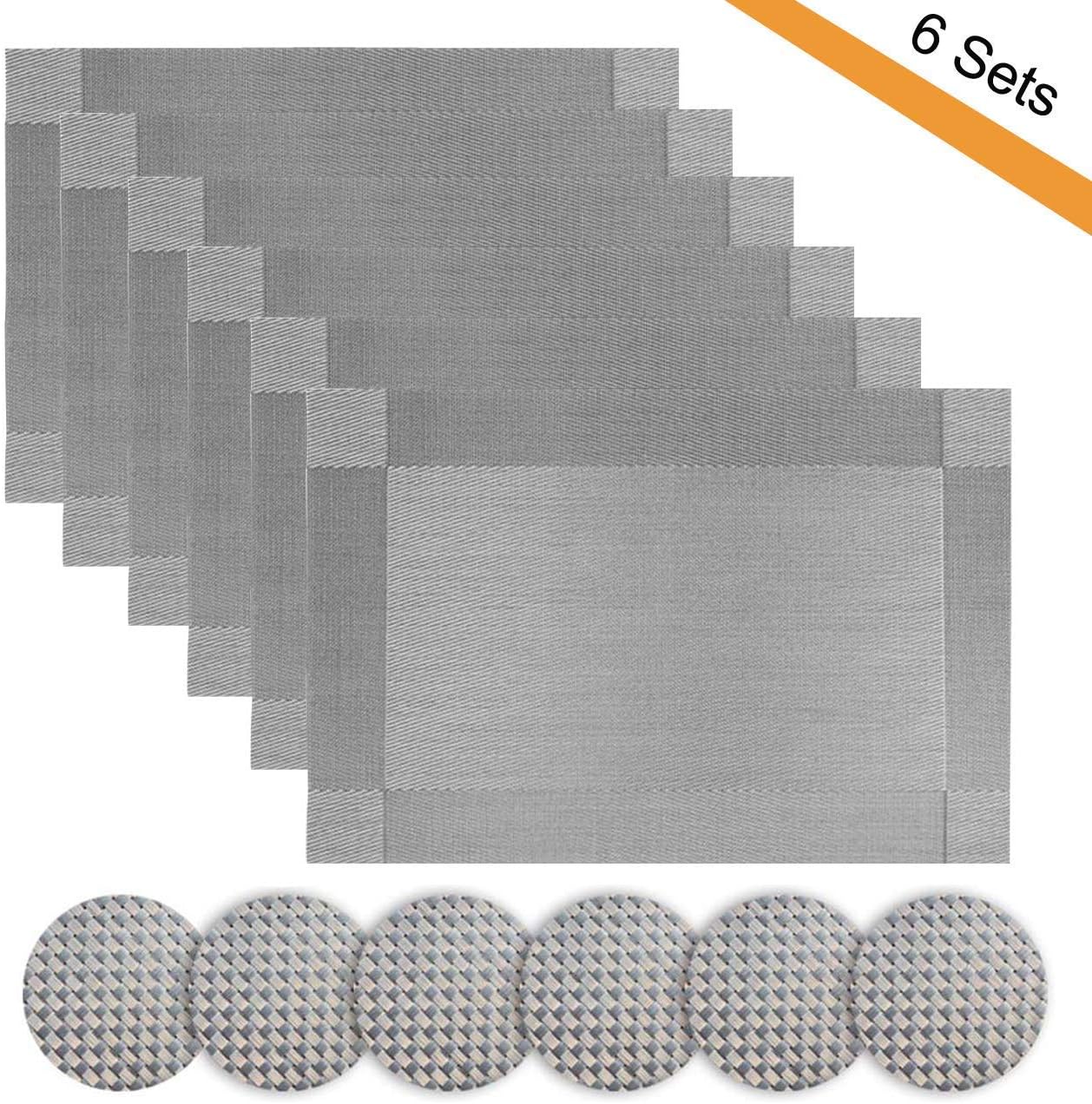 ZOORE Modern Placemats Set of 6, Premium Table Place Mat with 6x