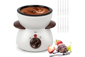 OUTAMATEUR Mini Chocolate Melting Pot, Chocolate Fondue Fountain, 8.79OZ Warmer Machine for Milk Chocolate, Cheese, Butter, Candy (White)