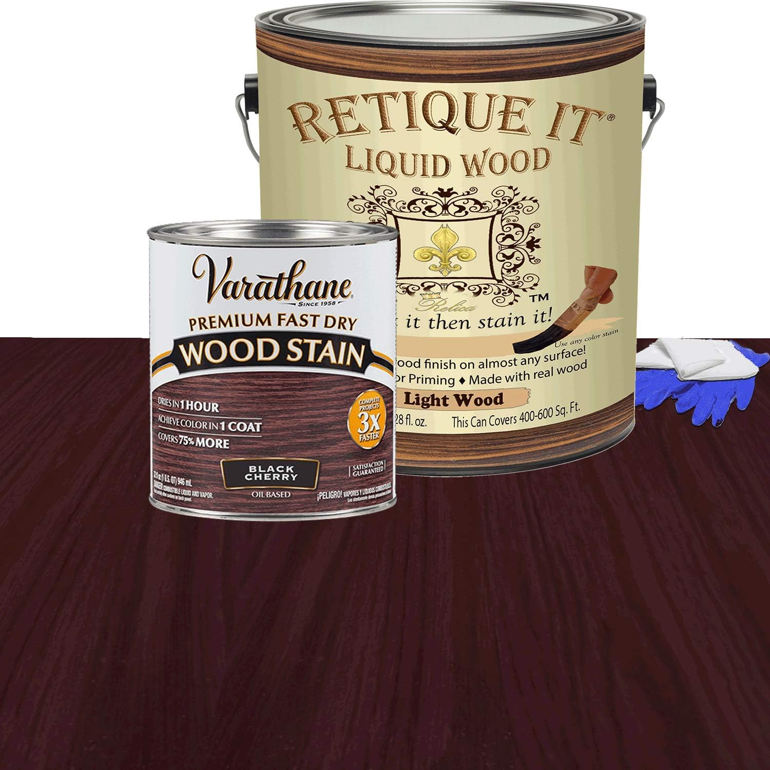 Retique It Liquid Wood Gallon Dark Wood w/Black Cherry Stain