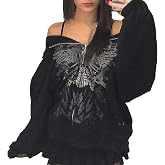 Karwuiio Women Men Zip Up Hoodie Y2k Vintage Graphic Oversized Sweatshirt Jacket Pullover Coats Gothic Streetwear