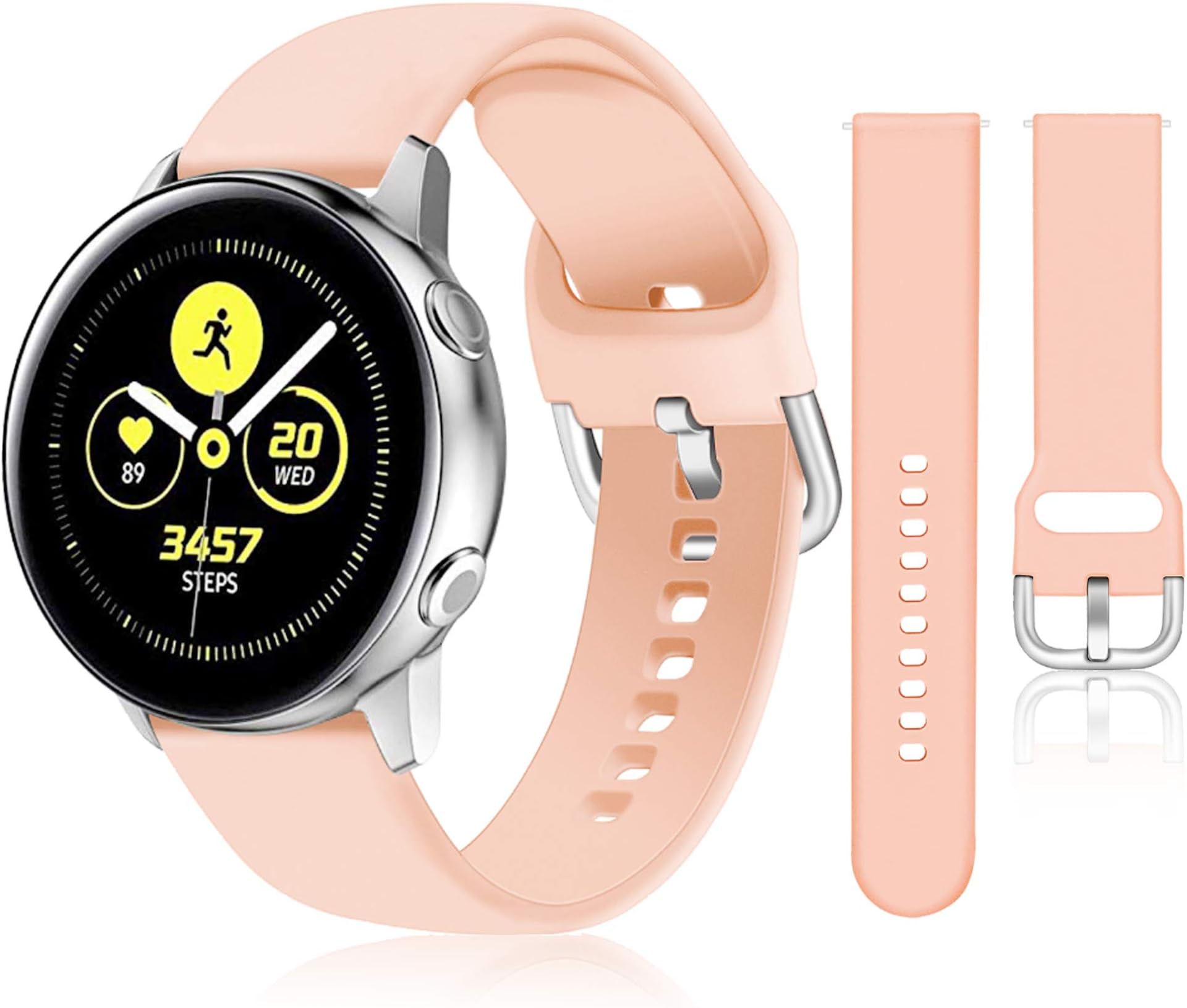 HSWAI 10 Colors Galaxy Watch Active Bands,20mm Replacement Bands Compatible for Galaxy Watch Active 40mm/ Galaxy Watch Active2/ Gear Sport S4 (R600)/ Galaxy Watch 42mm/ Gear S2 Classic