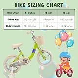 SIMEIQI Kids Bike 14 Inch Girls with Stabilisers Kickstand Handbrake Basket Bell view 5