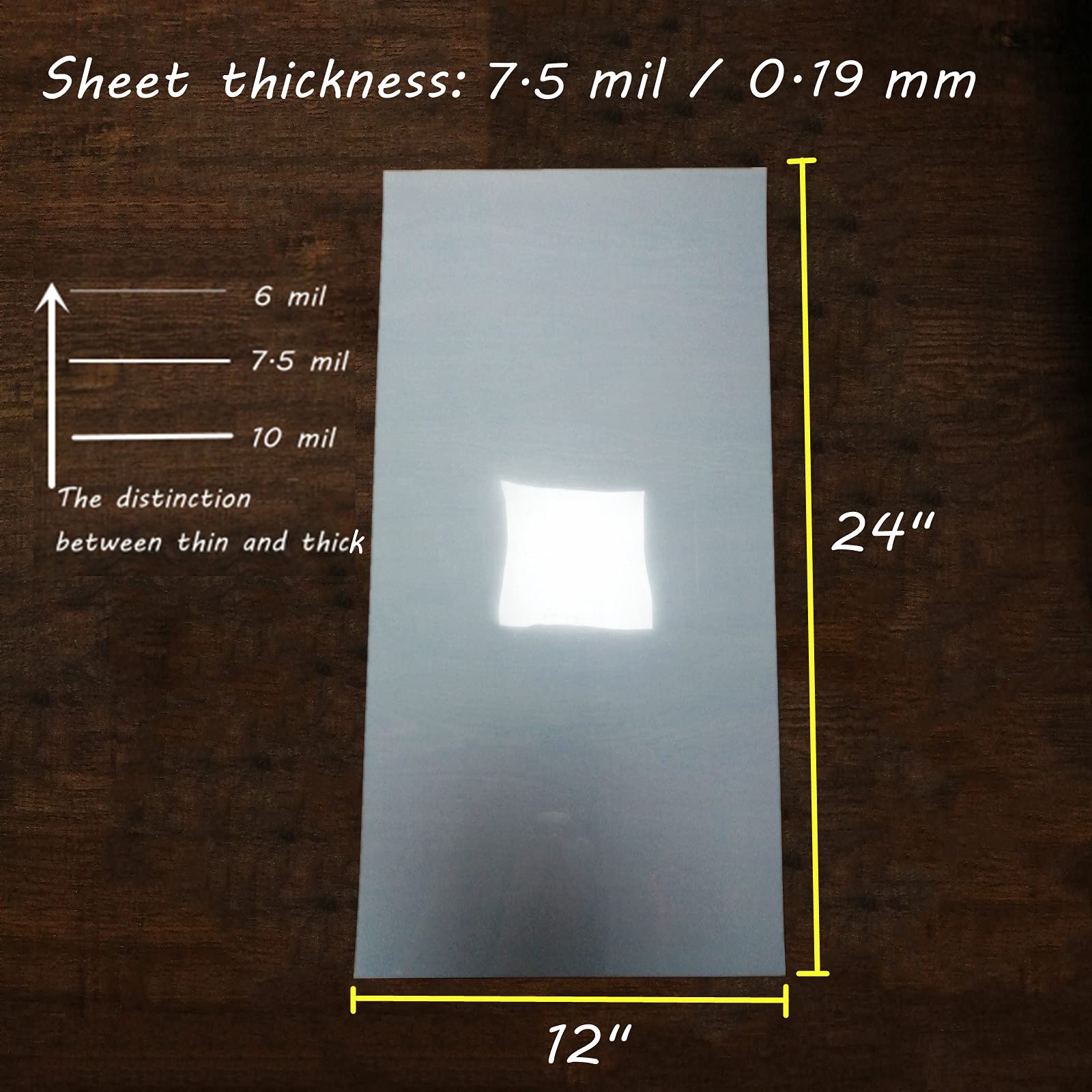 BANLTRE 12 x 24 inch Flat Packaging 10 Sheets 7.5 mil Mylar Sheet Milky Translucent PET Blank Stencil Making Sheet for Cutting, Cut Tool Template Material (Flat Packaging)