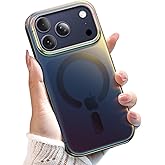 JETech Iridescent Case for iPhone 17 Pro Max 6.9-Inch Compatible with MagSafe, Cute Unique and Aesthetic Design, Colorful Fluorescent Translucent Back Shockproof Phone Cover (Iridescent Black)
