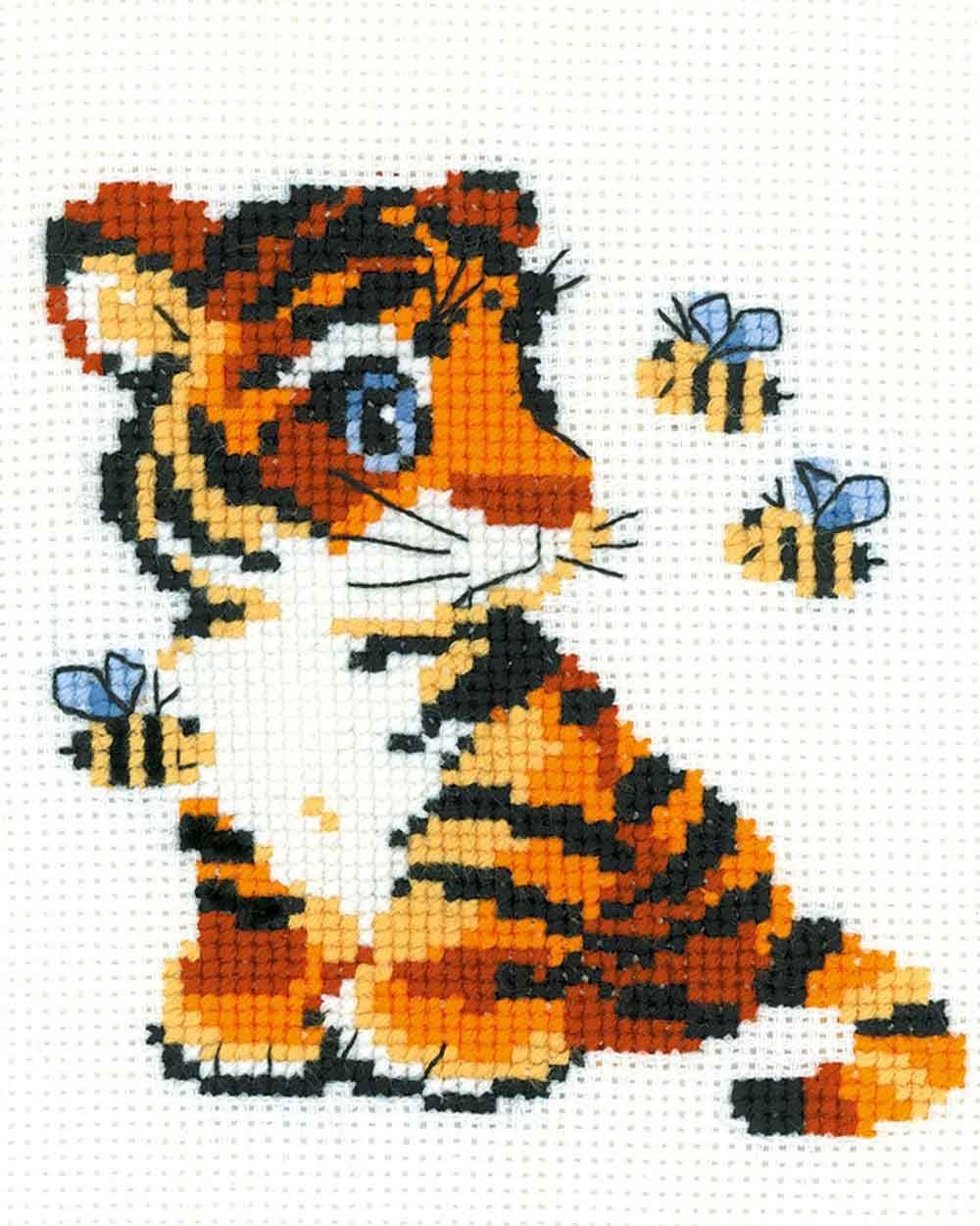 RIOLIS Cross Stitch Kit - HB-092 - Happy Bee Stripies