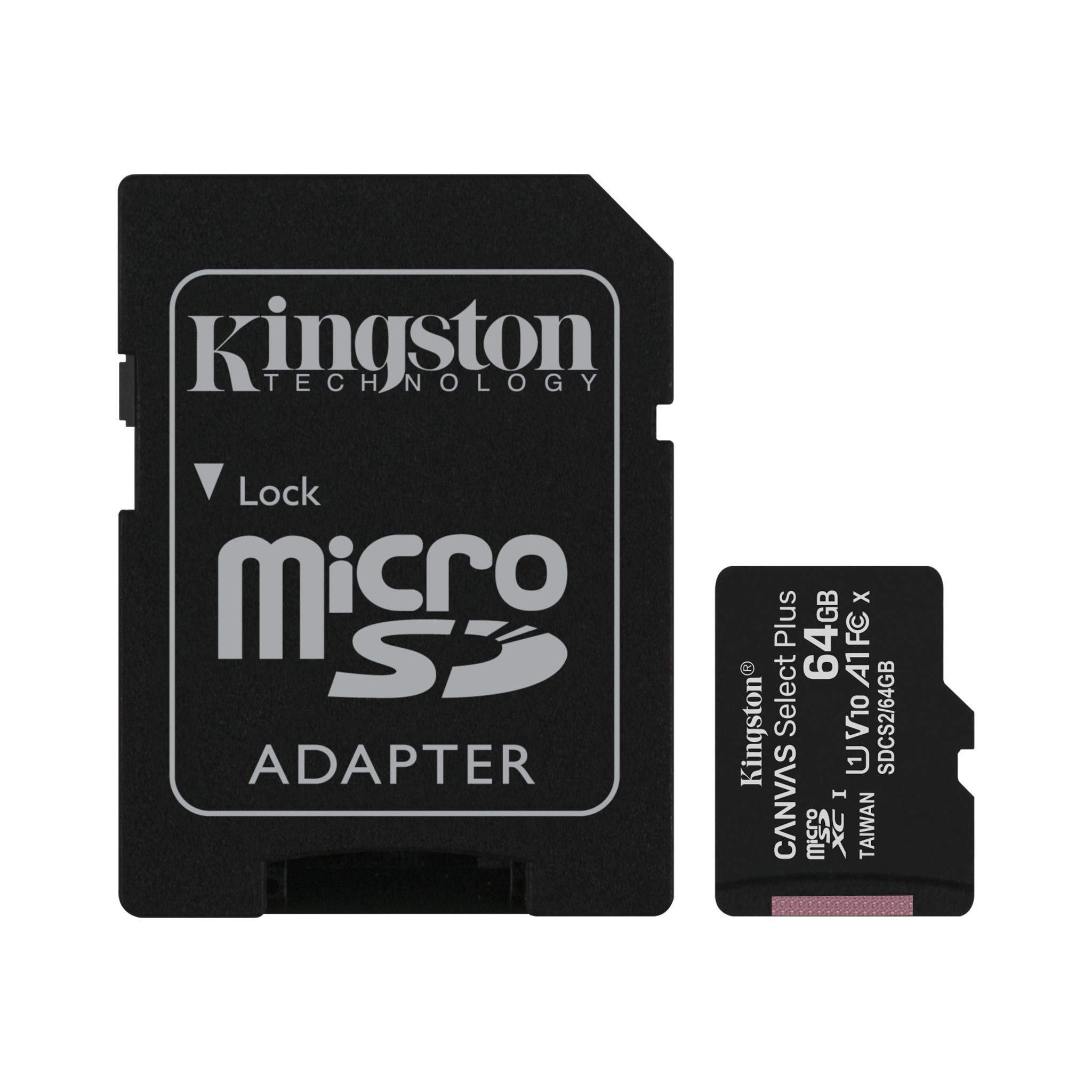 Kingston 64GB Canvas Select UHS-I U1 80MB/s microSDXC Memory Card with Adapter