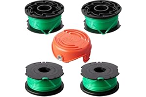 Eyoloty SF-080 Trimmer Replacement Spools Compatible with Black Decker SF-080-BKP GH3000 GH3000R LST540 LST540B Weed Eater 20ft 0.080" Edger Refills with 90583594 Cover Cap (4 Spool, 1 Cap)