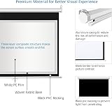 INMOZATA 100" Pull Down Projector Screen 4:3 HD for Home & School view 4