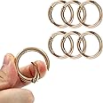 Augiimor 6Pcs Durable Spring O Rings, Premium Zinc Alloy Round Spring Clips Strong Metal Split Rings for Purses, Keyring and Handbag(Gold, Inner Dia:25mm/1 inch,Outer Dia: 33mm/1.3 inch)