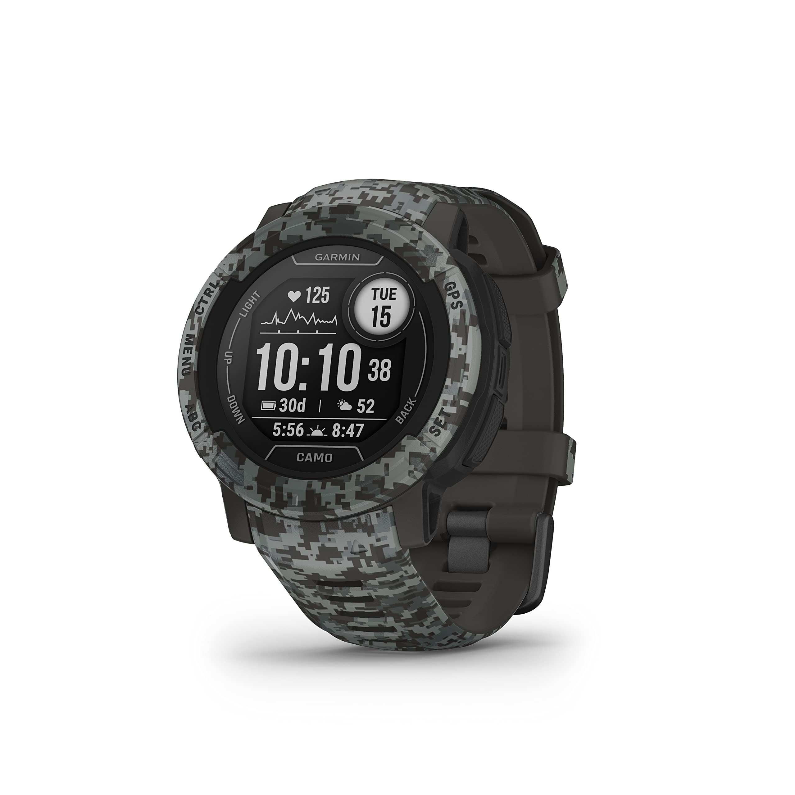 Garmin Instinct 2 - Camo Edition Rugged GPS Smartwatch, Graphite Camo