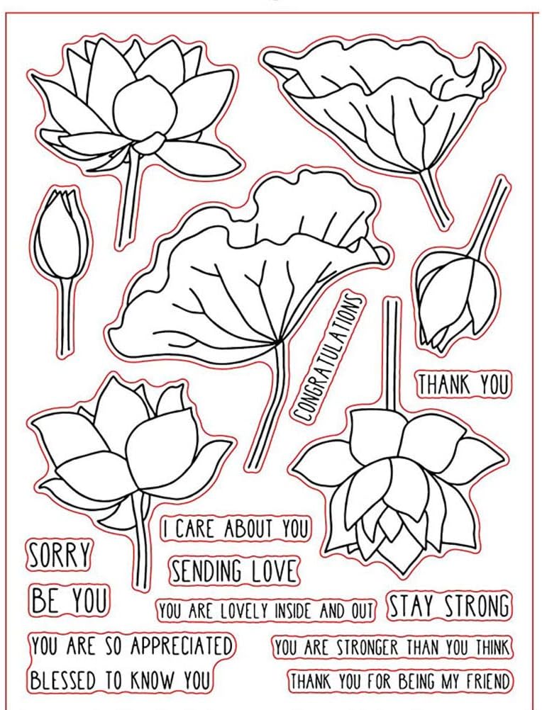 Lotus Group Clear Stamp Metal Cutting Dies Stencil for DIY Scrapbooking Album Embossing Paper Crafts Art Craft Decor