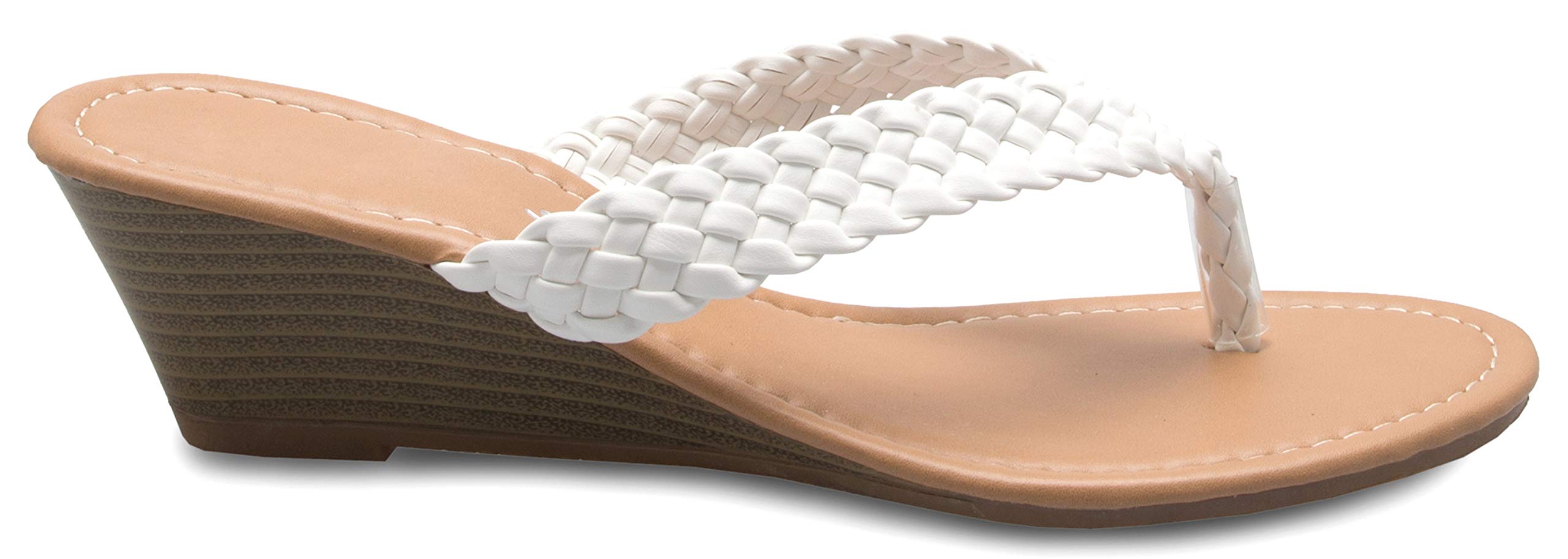 Olivia K Women's Platform Flip Flops Low Wedges Sandals - Luxury, Adorable, Comfortable, Sexy - Image 3