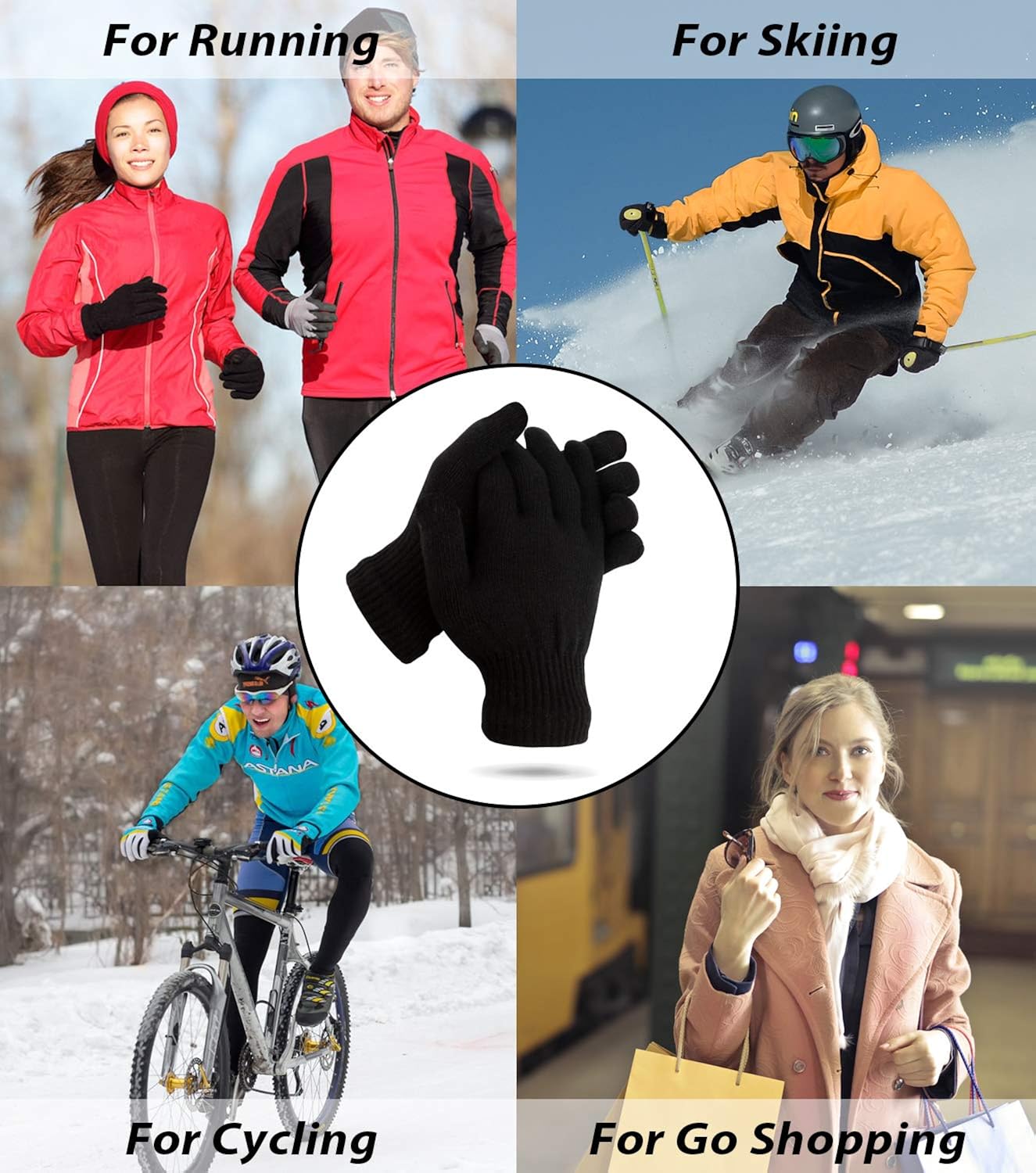 Winter Magic Gloves Stretchy Warm Knit Gloves, Winter Magic Gloves (Mix-colour-7) at  Men’s Clothing store