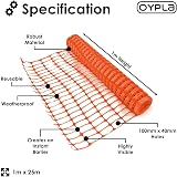 Oypla Heavy Duty Orange Safety Barrier Mesh Fencing 1m x 25m view 2