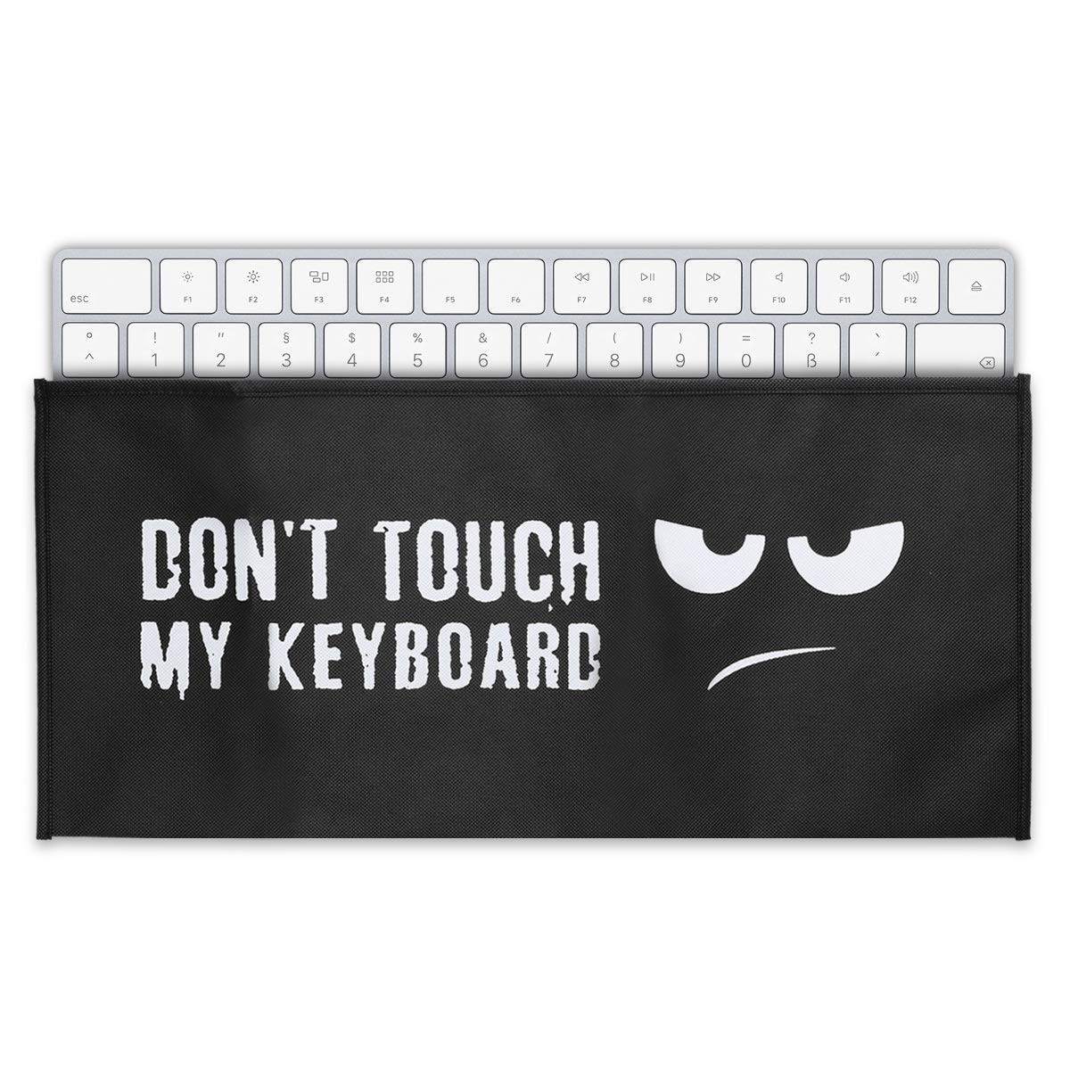 kwmobile Keyboard Cover Compatible with Universal Keyboard (L) - Dust Cover PC Keyboard Fabric Case - Don't touch my keyboard