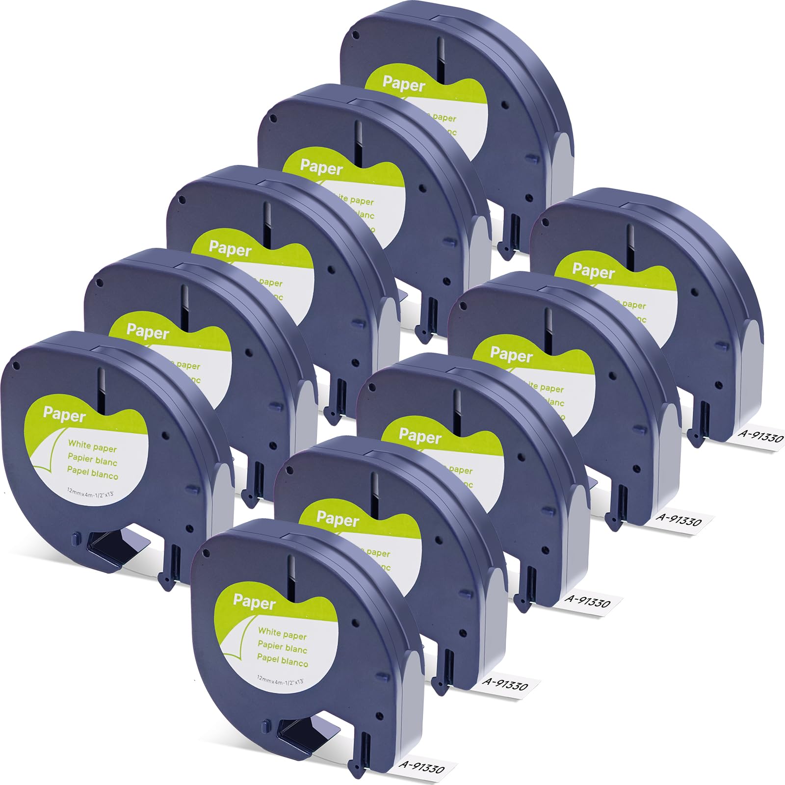 Label Orison Compatible Replacement for Dymo Letratag Tape Paper White 91200 S0721510 12mm x 4m Refills for Labelling Tapes for Dymo letratag Label Maker LT-100H LT-100T LT-110T 2000 XR QX 50, 10-Pack