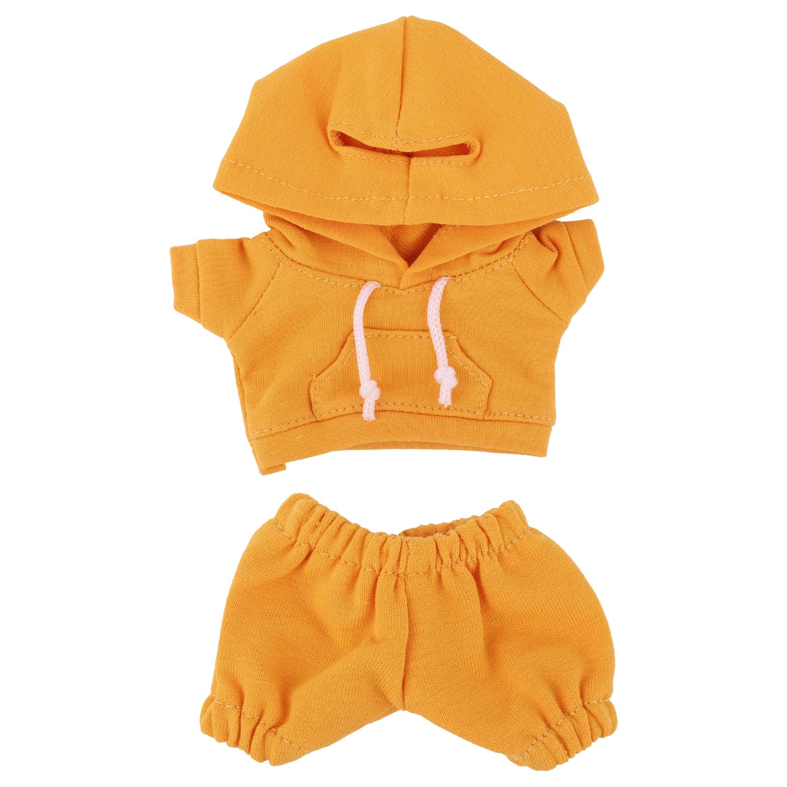 17cm/6.69in Doll Clothes Set, Includes Hoodie & Pant Cute Casual Fashion Style Doll Outfits Kawaii Costume Accessories for Collectors Decoration & Display (Yellow)