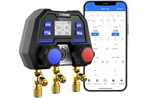 Xetron HVAC Manifold Gauge Digital AC Manifold Gauge for Refriegration Diagnostic, Pressure Gauge with OTA Remote Upgrade, 1/4"SAE 2-Way