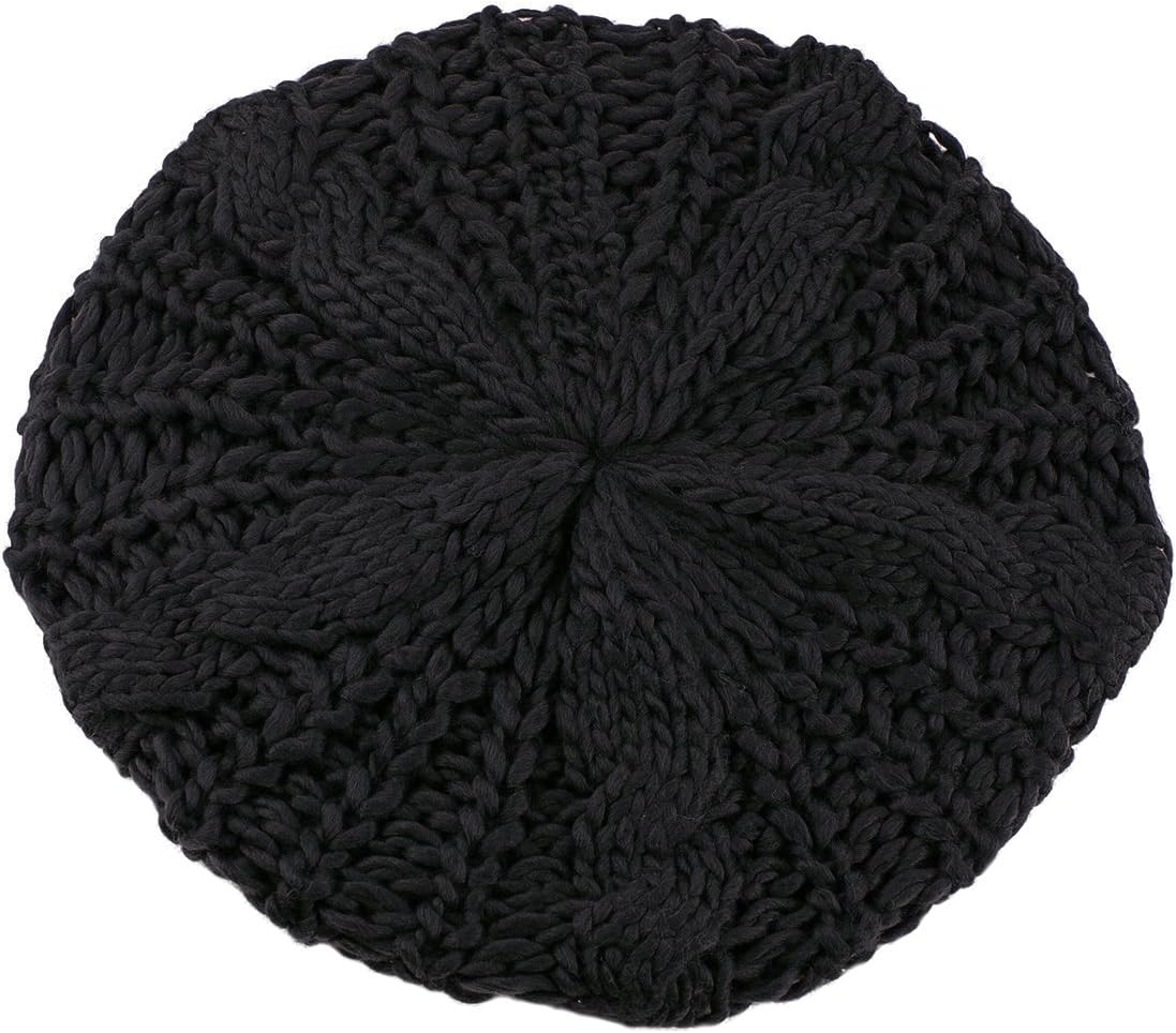 Wentan339Fashion Women's Lady Beret Braided Baggy Beanie Crochet Hat Ski Knitted Cap