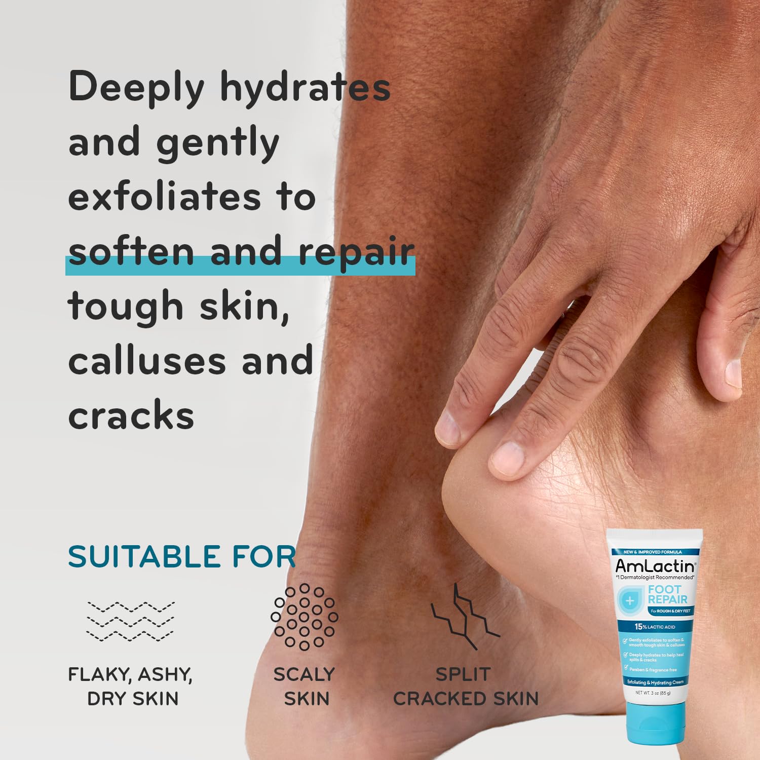 AmLactin Award-Winning Essentials Skin Care Set - Daily Nourish 12% Lotion, Ultra Smoothing Cream, Foot Repair Cream & Moisturizing Socks - Lactic Acid Moisturizer Gift Set for Whole-Body Skin Renewal