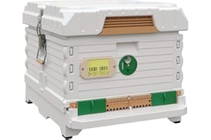 Apimaye Ergo Insulated 10 Frame Bee Hive Set [NO Frames Included] (Single Hive, White Body Green Entrance)