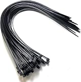 On1Shelf Cable Ties Black 450mm 4.8mm 50-Pack Heavy Duty Nylon Zip Ties