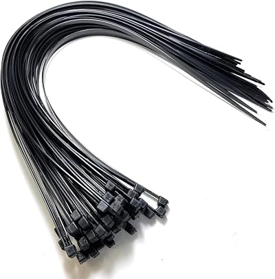 On1Shelf Cable Ties Black 450mm 4.8mm 50-Pack Heavy Duty Nylon Zip Ties