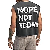 WDIRARA Men's Letter Graphic Tank Top Crew Neck Sleeveless T-Shirts Streetwear