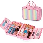 GRAOSO Carrying Case Compatible with Barbie Doll (12 Inch), Storage Case Compatible with Barbies with Handle Strap, Much Pock