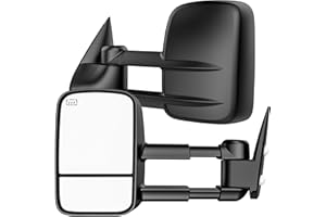 AUTOBULL Heated Tow Mirrors Compatible with 1999-2002 Chevy Silverado & GMC Sierra 1500 2500 3500 HD, Tahoe Suburban Avalanche Yukon, Manual Flip & Fold Towing Side Mirrors