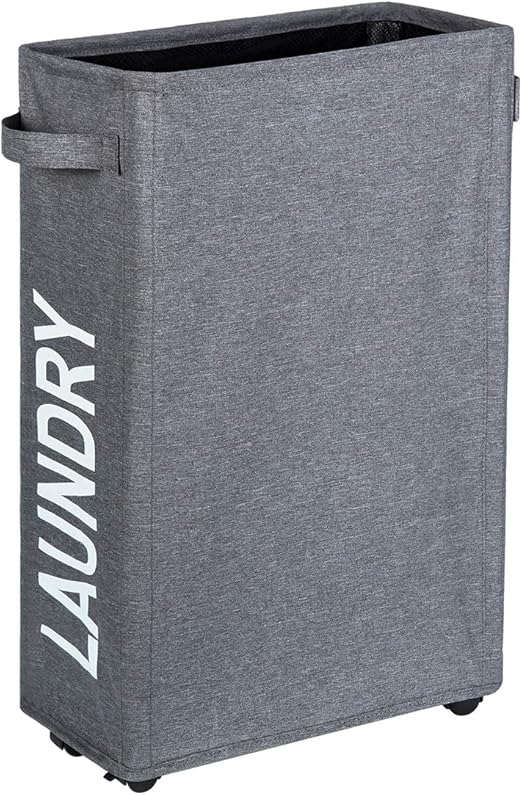 WISHPOOL Slim Laundry Basket Hamper Mesh Laundry Bin Collapsible Dirty