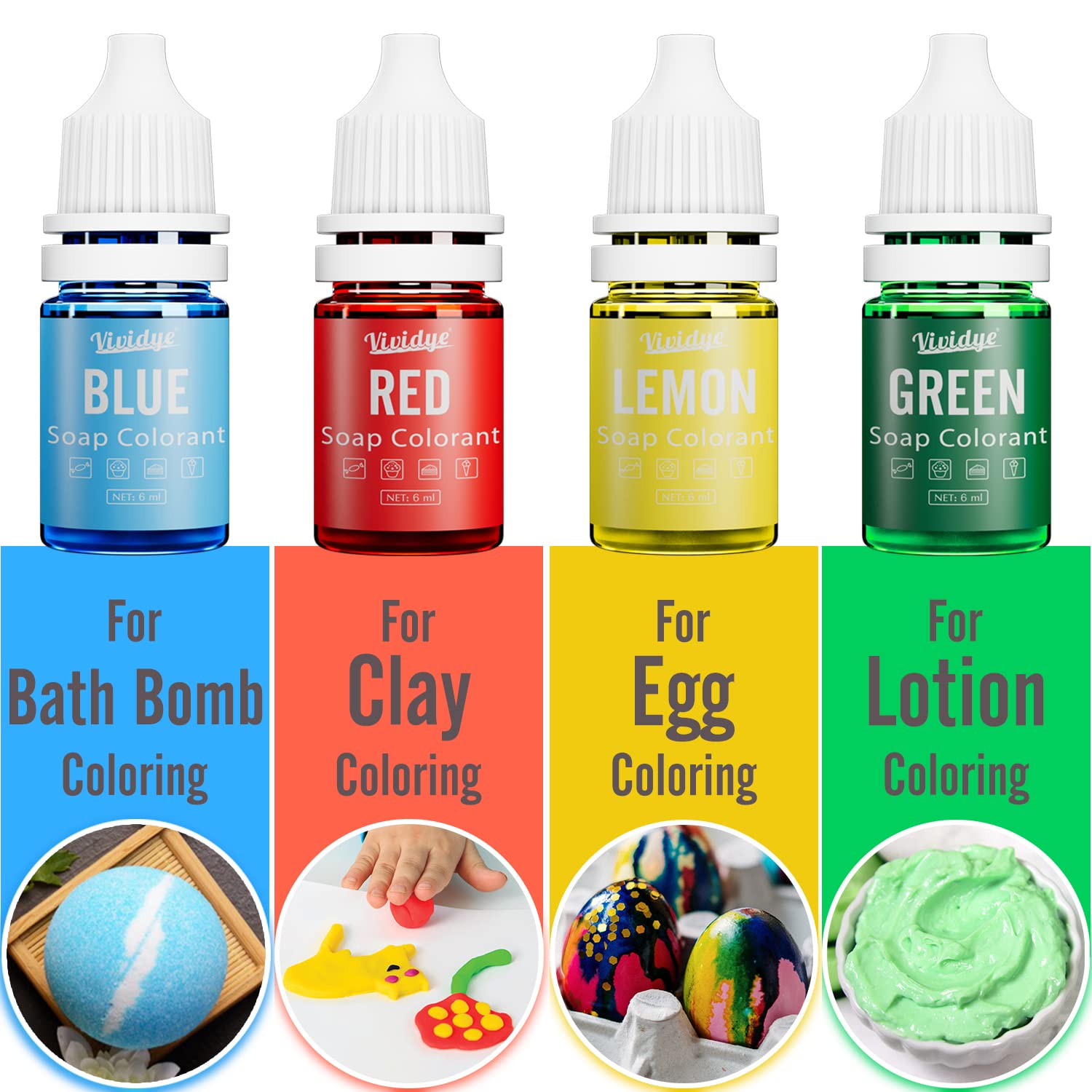Soap Dye - 24 Color Food Grade Skin Safe Coloring for Bath Bomb and DIY Making Supplies - Liquid Concentrated Colorant Kit for Handmade Soaps and Crafts