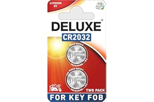 DELUXE BATTERIES CR2032 Key Fob Replacement Batteries (2-Pack) – Universal Fit, Compatible with Car Key Fobs Requiring CR2032 Batteries – Installation Guide Included