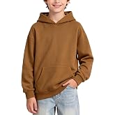PATPAT Boys Hoodies Pullover Hooded Sweatshirts with Kangaroo Pocket 5-16Y | Long Sleeve, Oversized Hood, Cotton Blend, Ribbed Cuffs & Hem, Breathable & Lightweight, Casual/School/Outdoor, All-Season