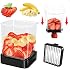 GENGCANG Fruit Slicer Cup for Strawberry, Banana, Hard-Boiled Egg - Detachable Cutter with Push Plate - 304 Stainless Steel B
