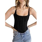 Imily Bela Womens Sleeveless Denim Vest Crop Tank Tops Spaghetti Straps Slim Fit Summer Cami Top