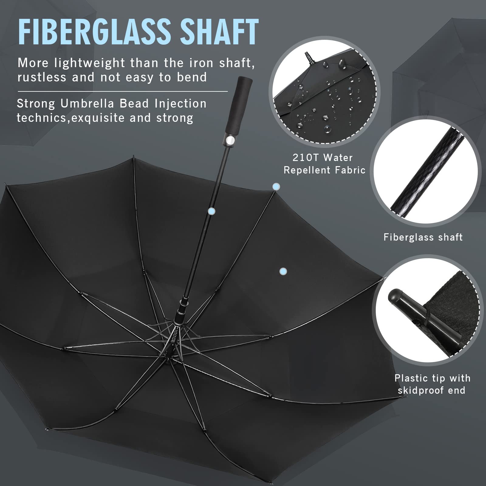 ZOMAKE Golf Umbrella Windproof, Extra Large Oversized Heavy Duty Double Canopy for Rain, Sports Games & Push Cart(51/54/62/68/72Inch)