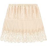 Girstunm Women's Mini Adjustable Removable Layered Sweep Shirt Underskirt Shirt Extender with Buttons