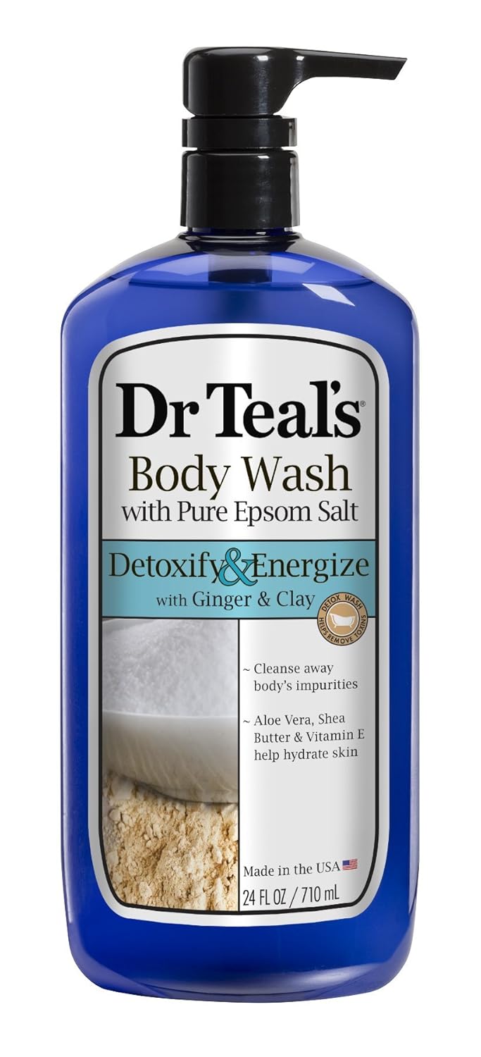 Dr. Teal's Body Wash with Pure Epsom Salt, Detoxify and Energize, 24 Fl.oz : Beauty