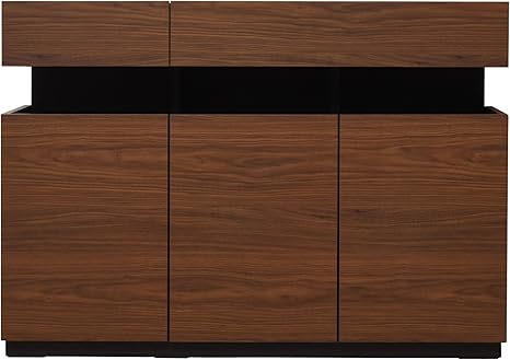 Amazon Co Jp 大川家具 アビライト 日本製 シェルフ 収納物が少し見えるリビングシリーズ 幅115 奥行38 リビングボード ブラウン Fk0112 ホーム キッチン