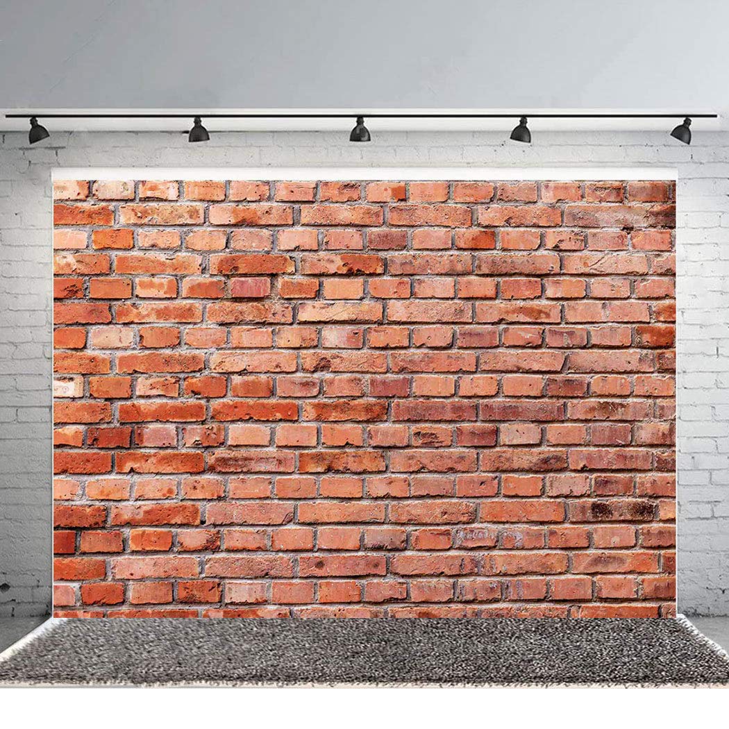 Avezano Red Brick Wall Backdrop Brick Wall Photo Background Brick Wall Texture Backdrops for Newborn Lovers Adult Kids Baby Portrait Photo Background (8x6ft)
