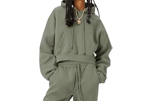 Eisctnd Women Fleece 2 Piece Tracksuits Fall Winter Sweatshirt Jogger Pants Matching Lounge Sets Thick Sweatsuits Pockets