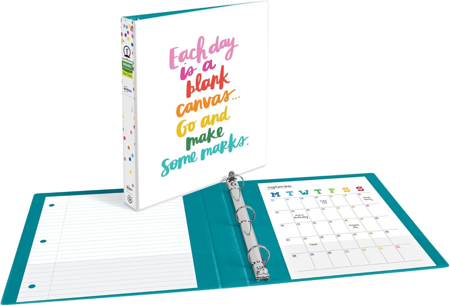 Avery + Amy Tangerine Designer Collection Binder, 1" Round Rings, 175-Sheet Capacity, Assorted Designs, 6 Binders (26880) : Office Products